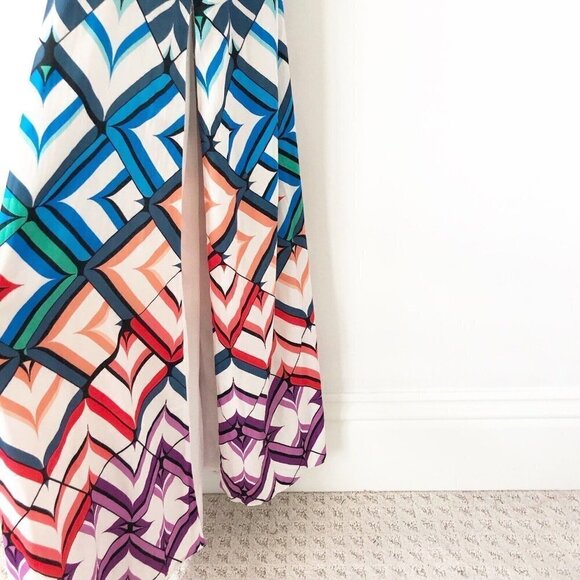 NWT Anthropologie Halter Dress Maxi 8 $248 Cut Out White Blue Side Slit HTF - Picture 11 of 13